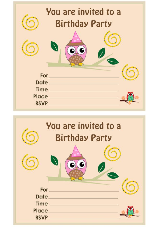 Free Printable Owl Birthday Party Invitations Cool Ow Birthday 