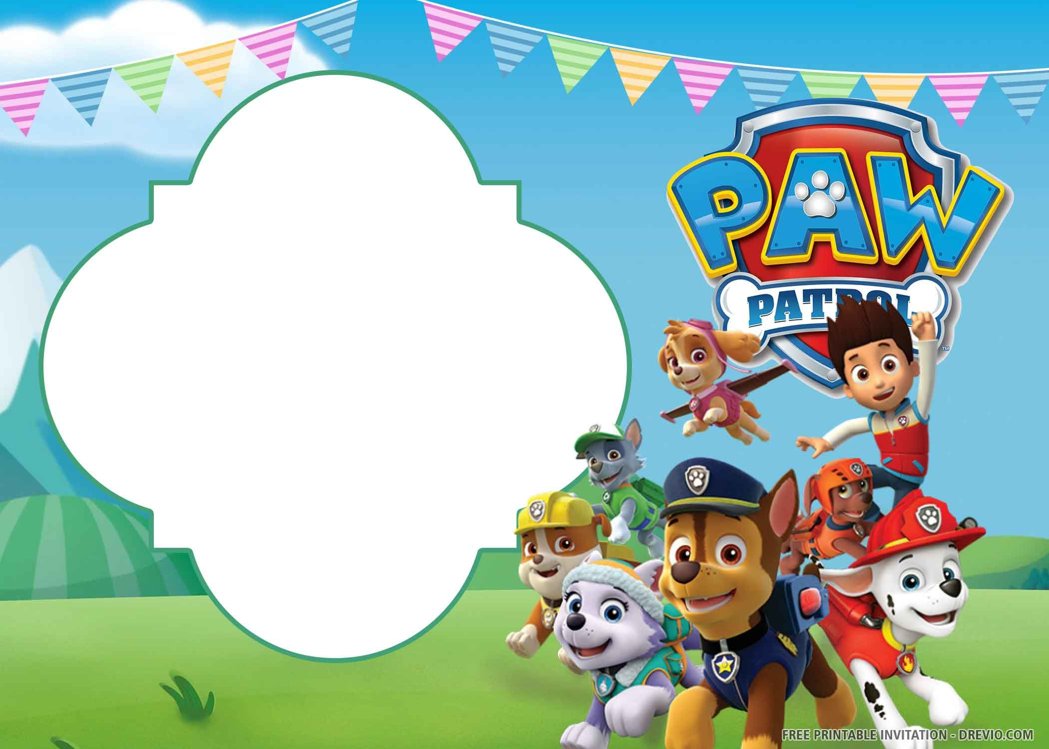 FREE PRINTABLE Paw Patrol Birthday Invitation Template Paw Patrol