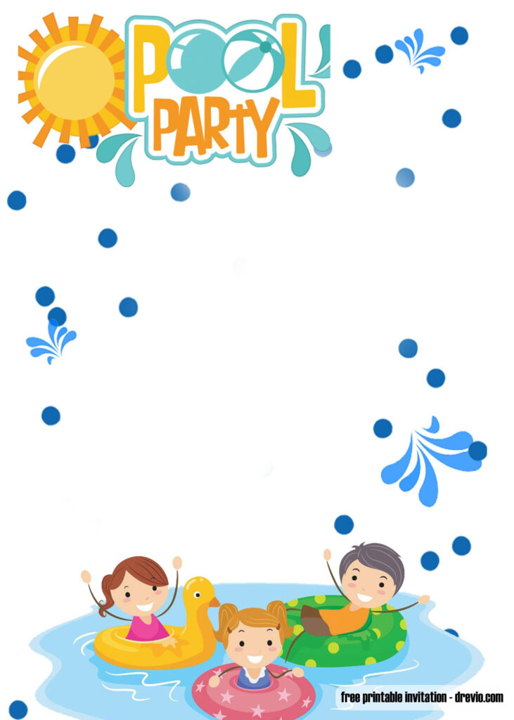 FREE Printable Pool Party For Girls Invitations In 2021 Pool Party 