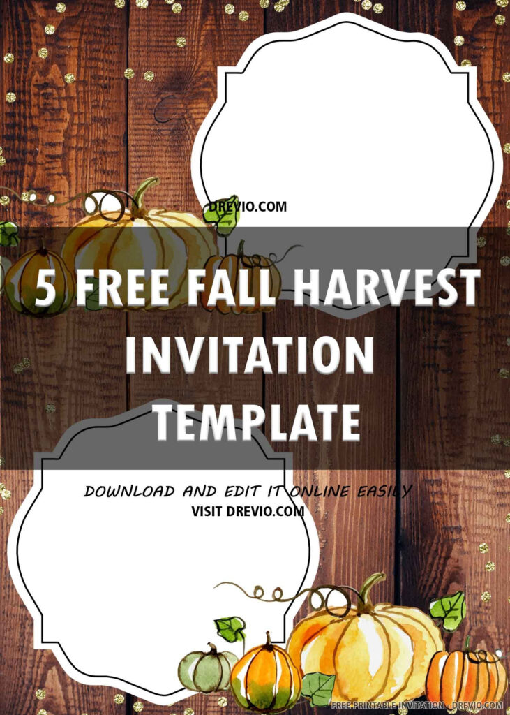  FREE PRINTABLE Pumpkin Fall Harvest Birthday Invitation Template