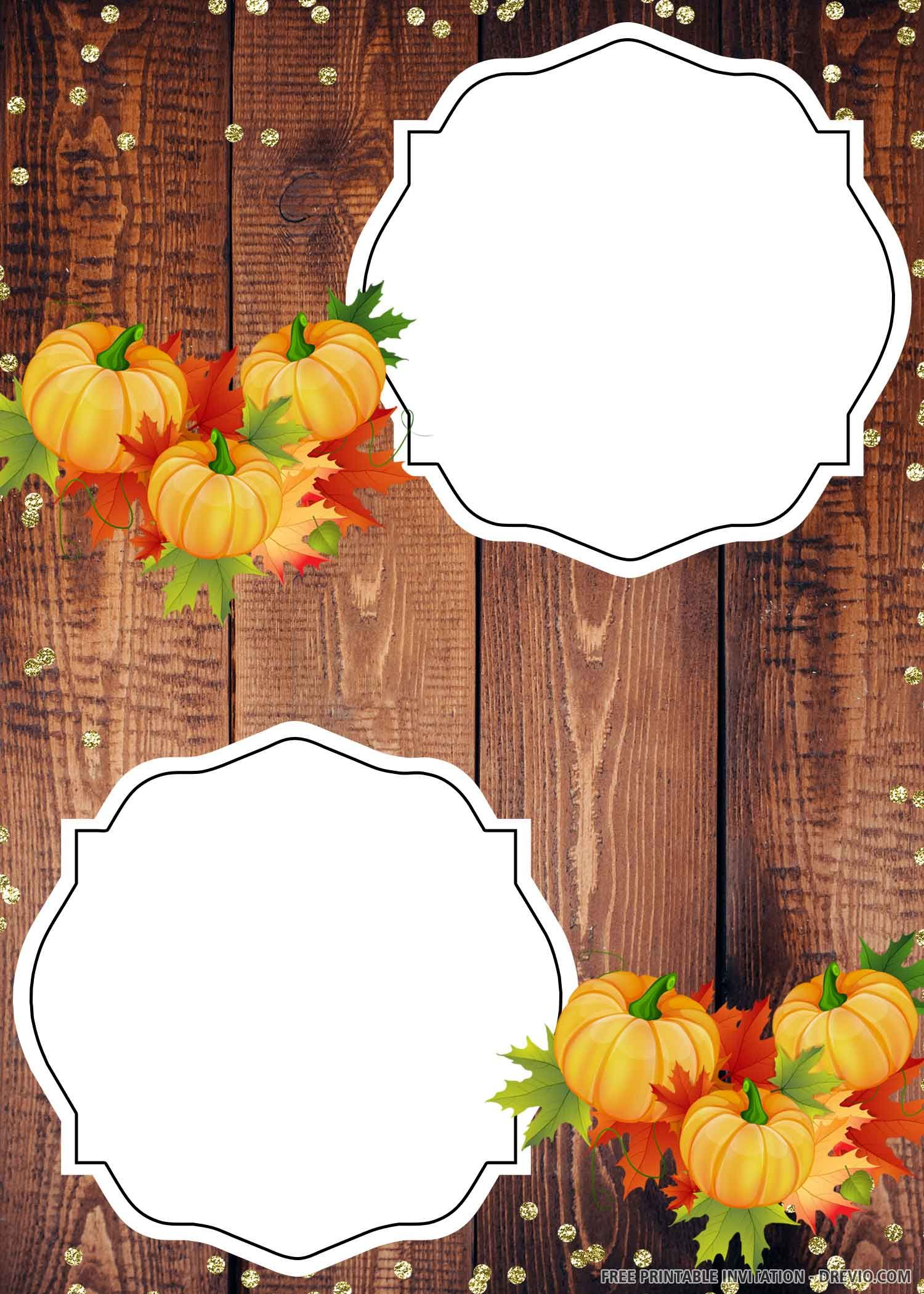 FREE PRINTABLE Pumpkin Fall Harvest Birthday Invitation Template