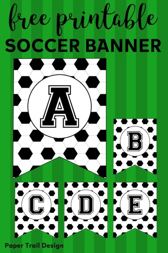 Free Printable Soccer Banner Paper Trail Design Soccer Birthday 