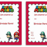 Free Printable Super Mario Bros Invitation Template Birthday Party
