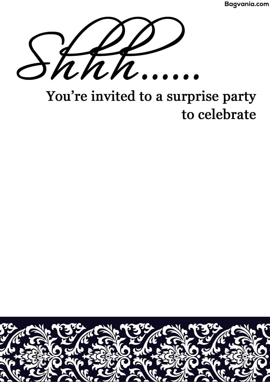 Free Printable Surprise Birthday Invitations Bagvania FREE Printable