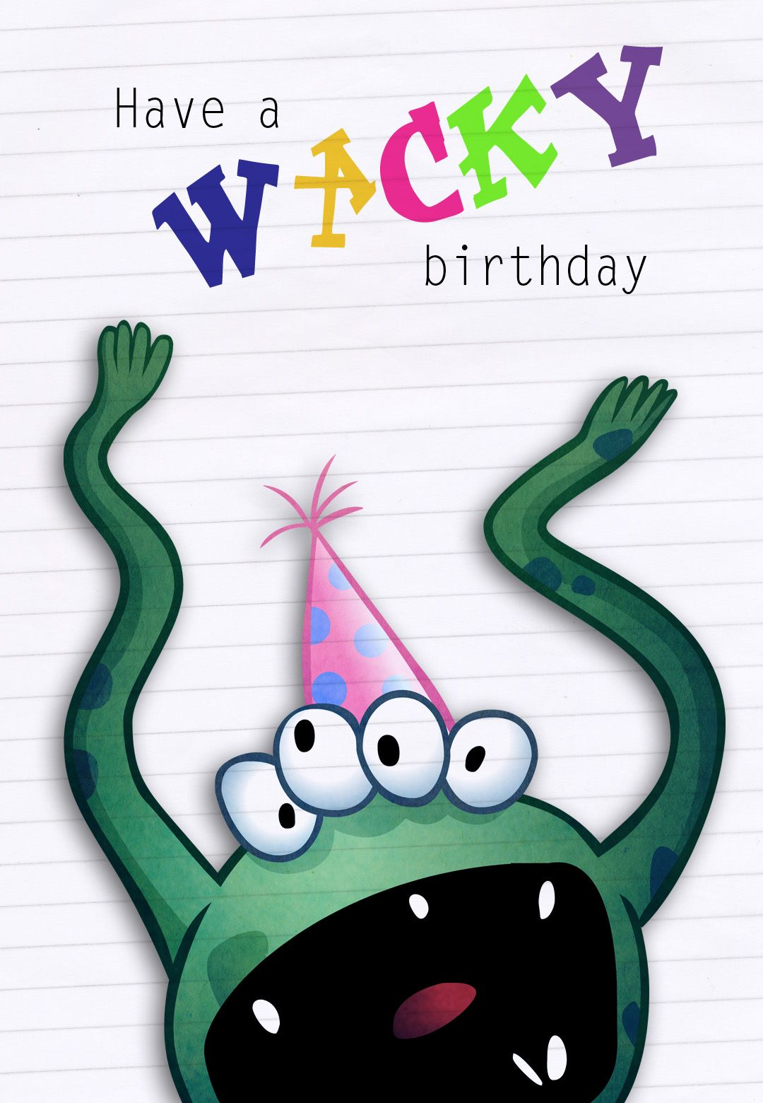 Free Printable Wacky Birthday Greeting Card Birthday Card Printable