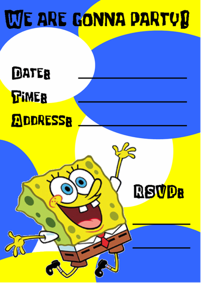 Free Spongebob Squarepants Party Ideas Spongebob Birthday Printable 