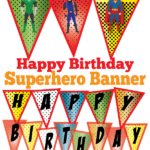 FREE Superhero Happy Birthday Banner Mandy s Party Printables Happy