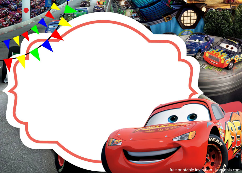 FREE The Cars 3 With Photo Invitation Template Car Birthday 