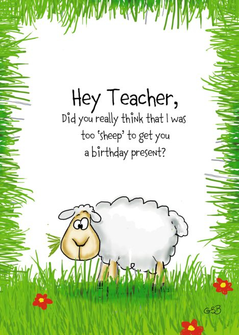 Funny Teacher Birthday Card Too Cheap Sheep Card Ad AFFILIATE 