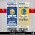 Golden State Warriors Basketball Ticket Style Invite Basketball