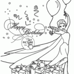 Happy Birthday Card With Elsa Coloring Page For Kids Holiday Coloring