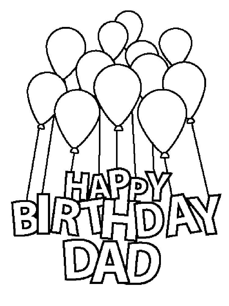 Happy Birthday Daddy Coloring Pages Free Printable Happy Birthday 