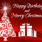 Happy Birthday Greetinng Card Christmas Wish With Happy Birthday