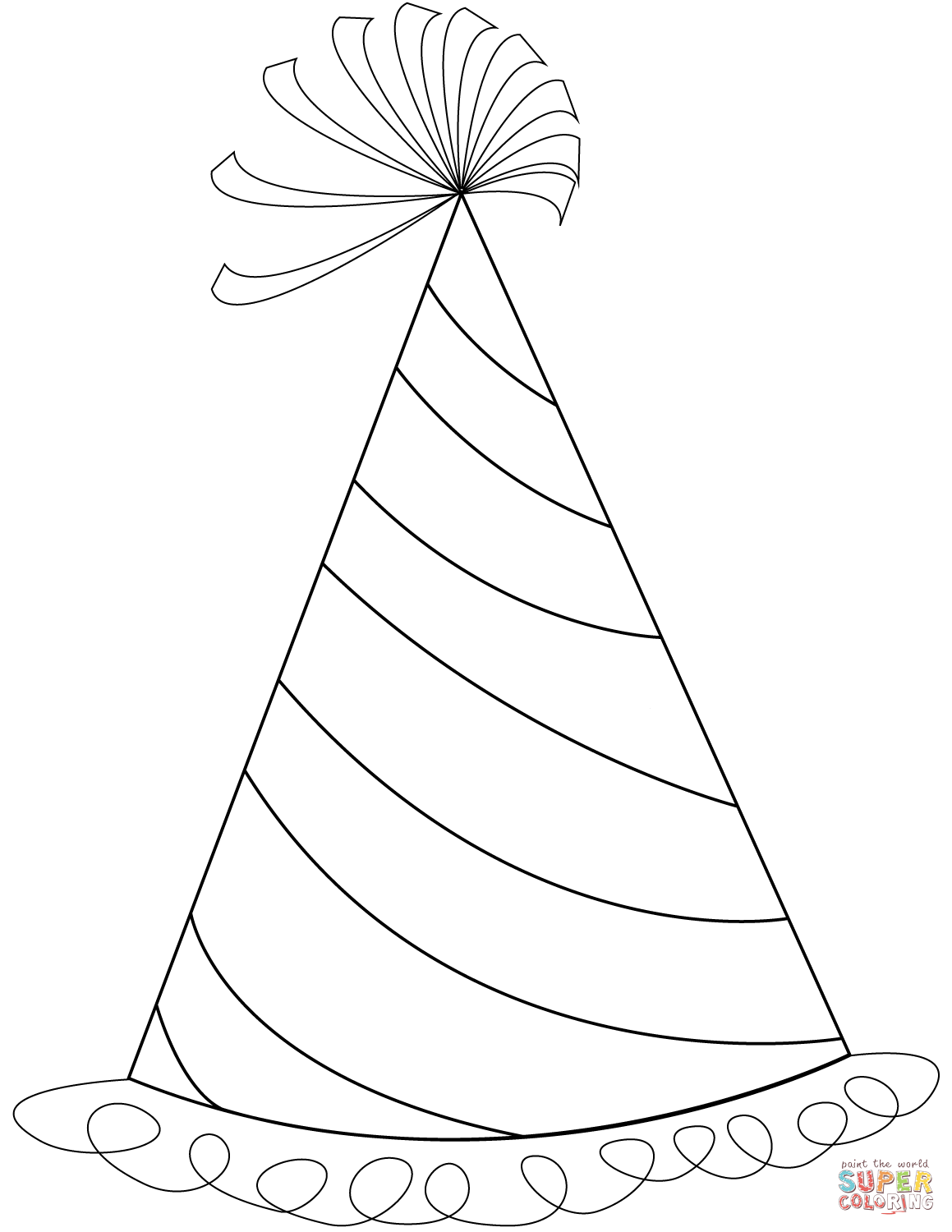 Happy Birthday Party Hat Coloring Page Free Printable Coloring Pages