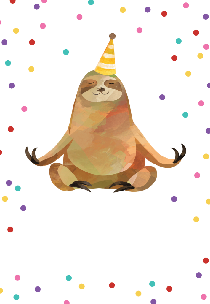 Happy Sloth Birthday Card Free Greetings Island Happy Birthday 