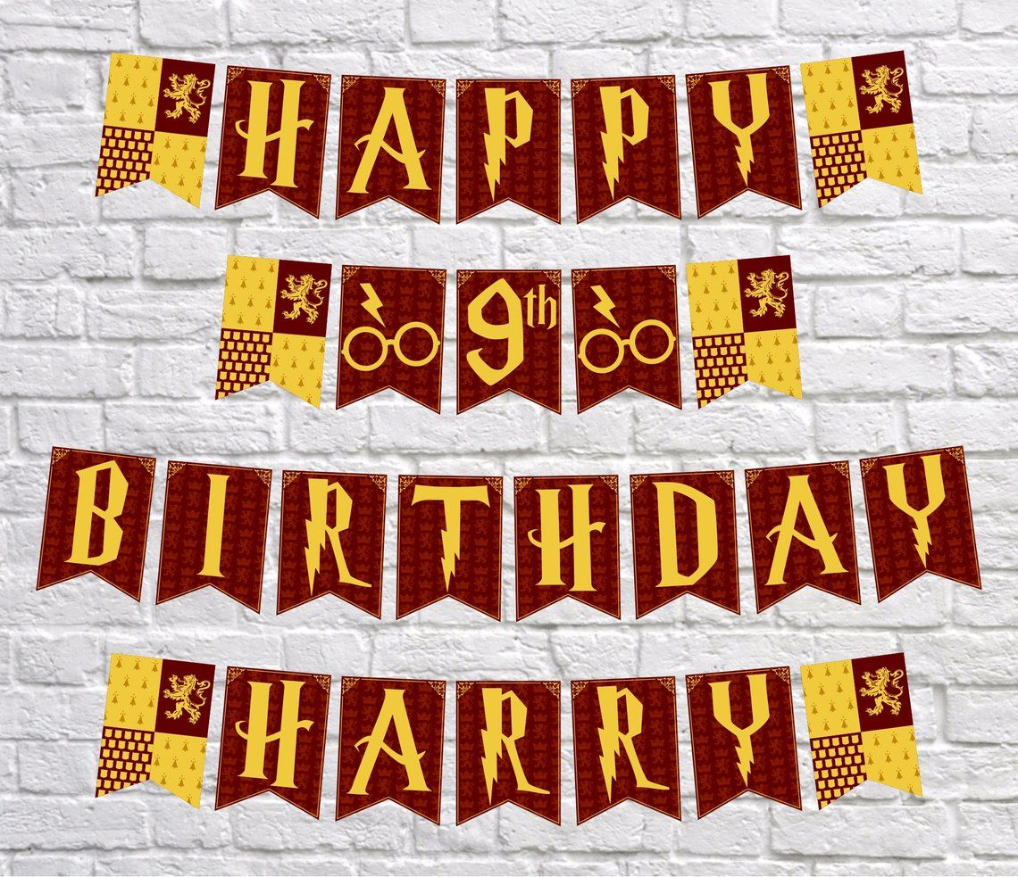 Free Printable Harry Potter Happy Birthday Banner 2023 ...