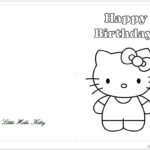 Hello Kitty Happy Birthday Greeting Cards Coloring Pages Cartoons