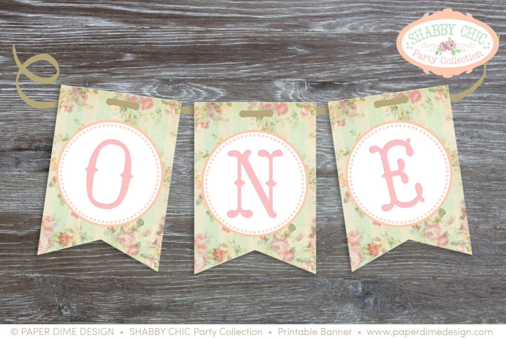 INSTANT DOWNLOAD Printable Birthday Banner Pennants ONE For High Chair 