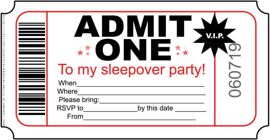 INVITATIONS FOR SLEEPOVER PARTY Sleepover Invitations Printable 