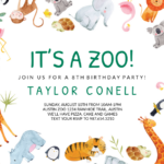 Its A Zoo Birthday Invitation Template free Greetings Island