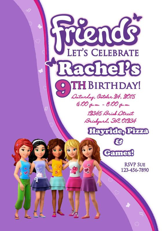 Lego Friends Inspired Birthday Invitation By ParchmentSkies Lego 