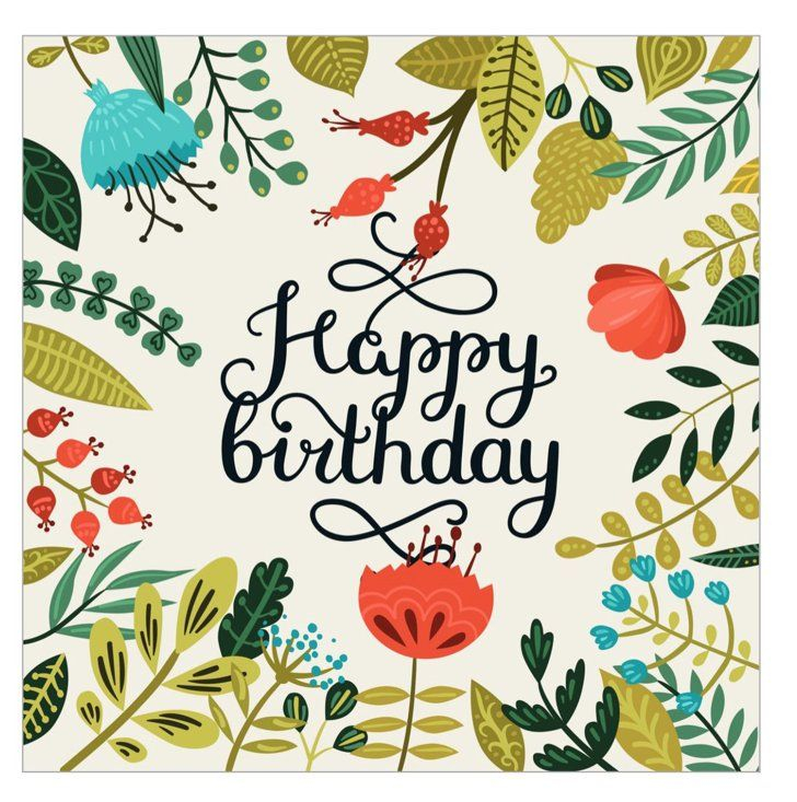 Lush Greenery Free Printable Birthday Cards Happy Birthday Cards 