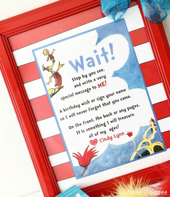 Make It Cozee Dr Seuss Guest Book Printable Pom Pens Happy 