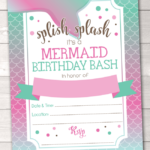 Mermaid Printable Birthday Party Invitation Erin Br Mermaid