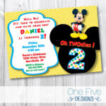 Mickey Mouse Oh TWOdles Birthday Party Invitation Printable 5x7