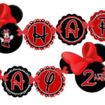 Minnie Mouse Happy Birthday Banner Minnie Mouse Red And Black Zebra