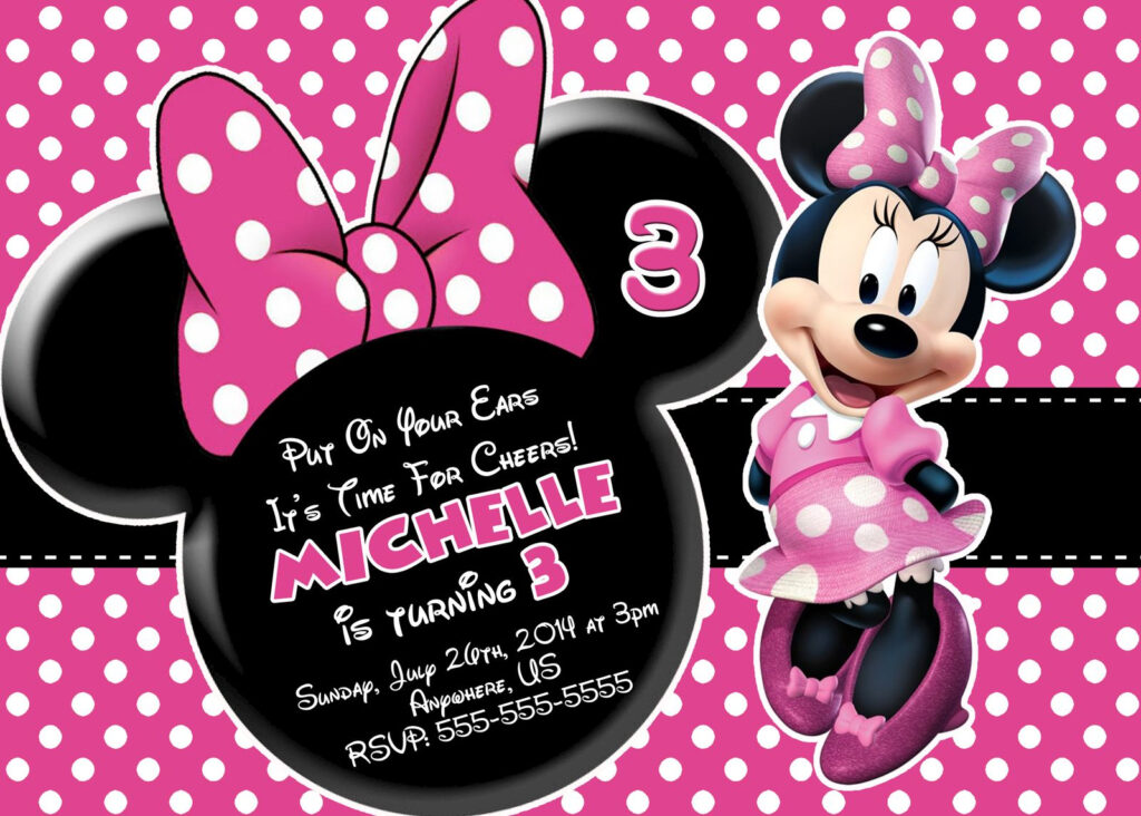 Minnie Mouse Printable Birthday Invitations Minnie Mouse Invitations 