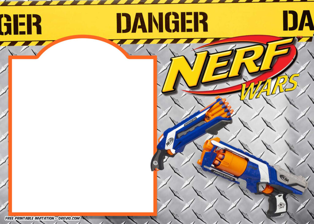 Nerf Gun Party Invitation Templates Download Hundreds FREE 