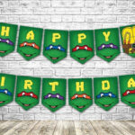 Ninja Turtles Birthday Party Banner TMNT Banner Instant Download