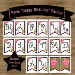 Paris Banner Paris Theme Party Paris Birthday Party Printable Happy