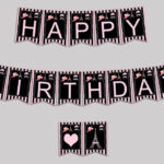 Paris Birthday Banner Paris Birthday Party Banner Black Pink Etsy