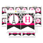 Paris Eiffel Tower Happy Birthday Banner By That Party Chick