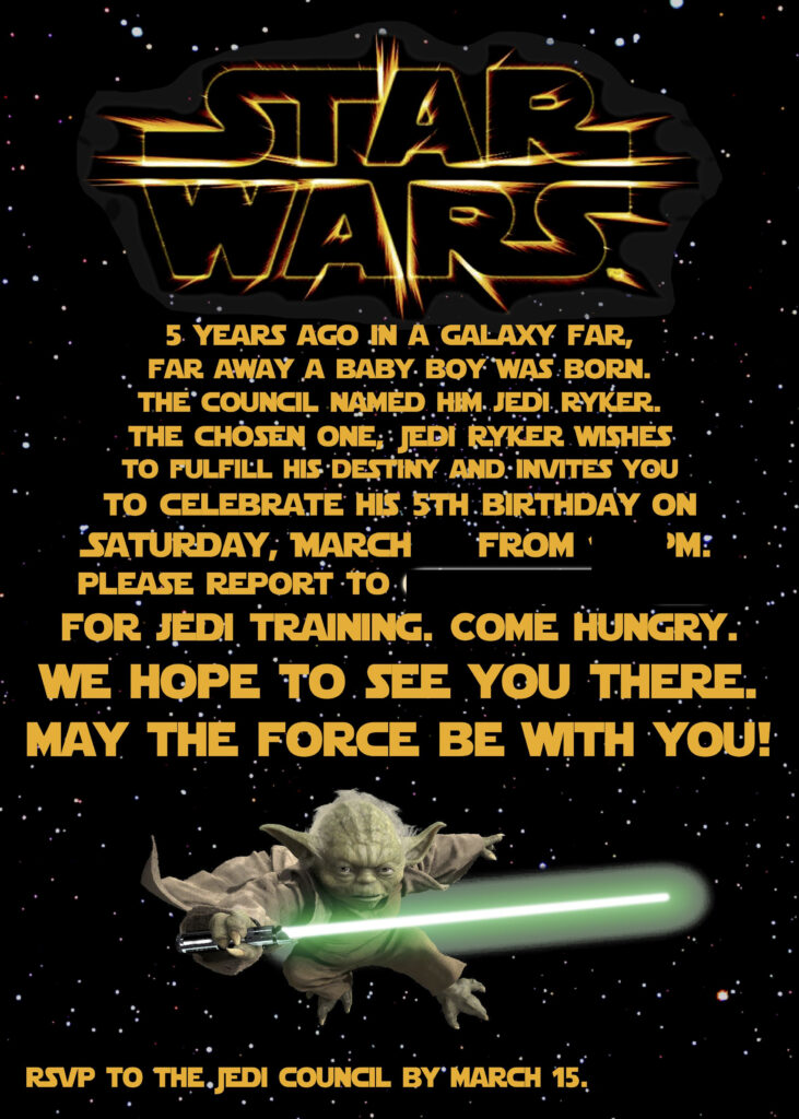 Pin By Tamara Sharps On Parties Star Wars Star Wars Invitations 