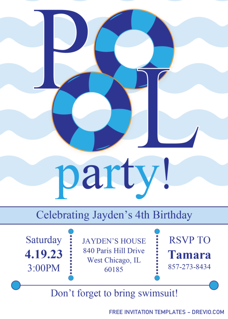 Pool Party Invitation Templates Editable Docx Pool Party 