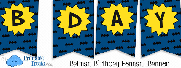 Printable Batman Birthday Banner In Blue Printable Treats