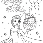 Printable Birthday Princess Coloring Pages Happy Birthday Coloring