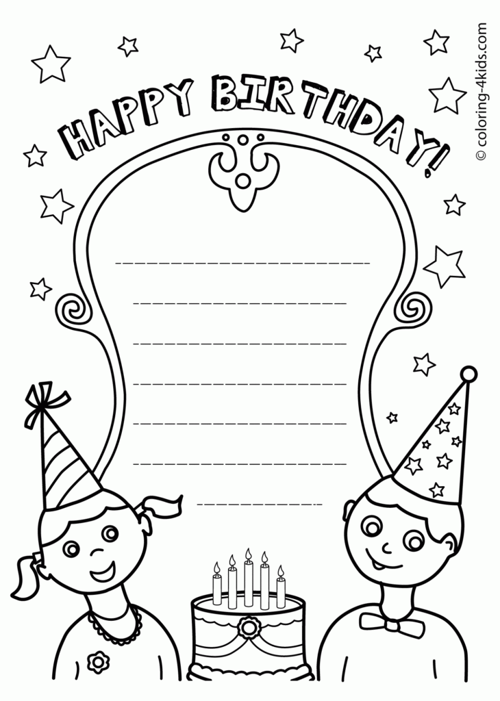 Printable Coloring Pages For A Birthday Coloring Home