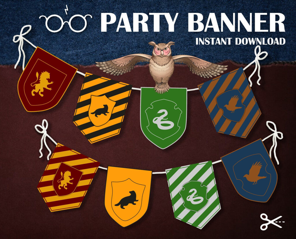 Printable Harry Potter Decor Birthday Banner Inspirited Harry Potter 