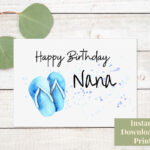 Printable Nana Birthday Card Happy Birthday Nana Nana Card Etsy In