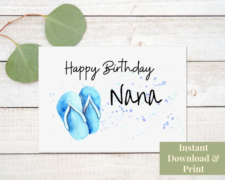 Printable Nana Birthday Card Happy Birthday Nana Nana Card Etsy In 