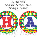 PRINTABLE Sesame Street Dots Birthday Banner