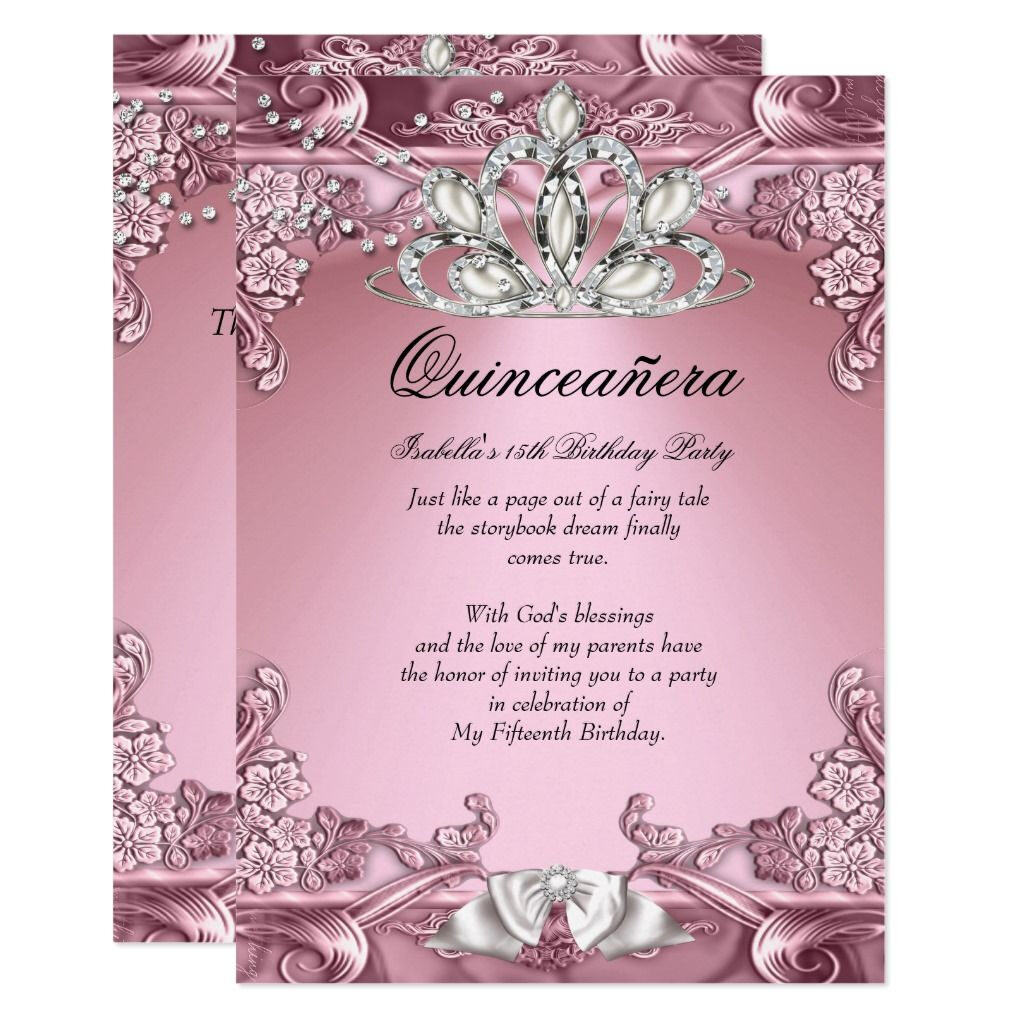 Quinceanera Pink 15th Birthday Party Invitation Zazzle 