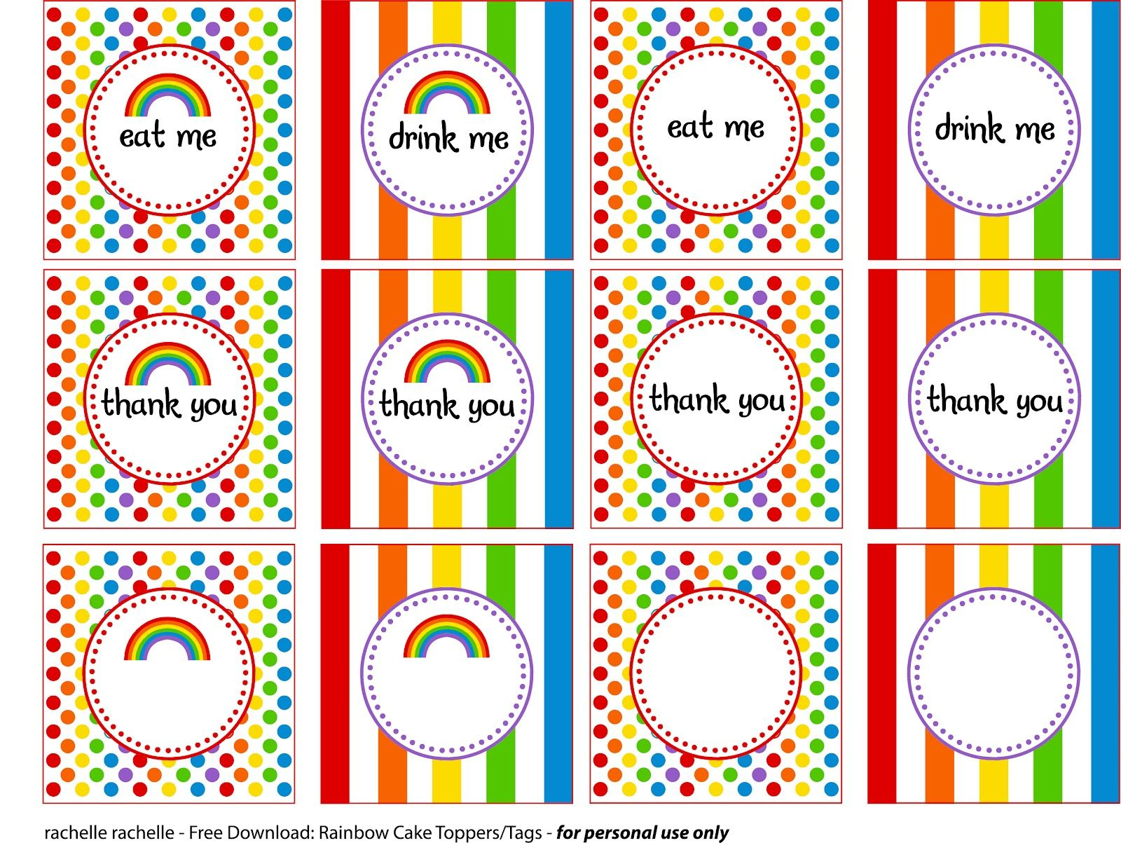 Rachelle Rachelle Rainbow Party Printables Rainbow Theme Party