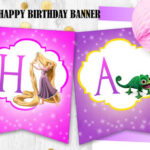 Rapunzel Birthday Banner Tangled Happy Birthday Banner Digital