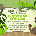 Reptile Birthday Party Invitation Kids Reptile Party Boys Birthday