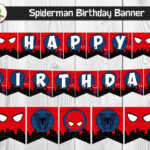 Spiderman Happy Birthday Banner Spider Man Superheroes Theme Comic